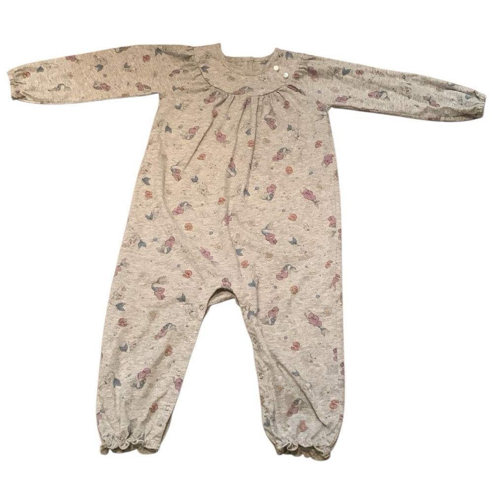 Peek Mermaid Romper Heathered Gray Blue Girl’s Size XL (18-24 Months) Ocean